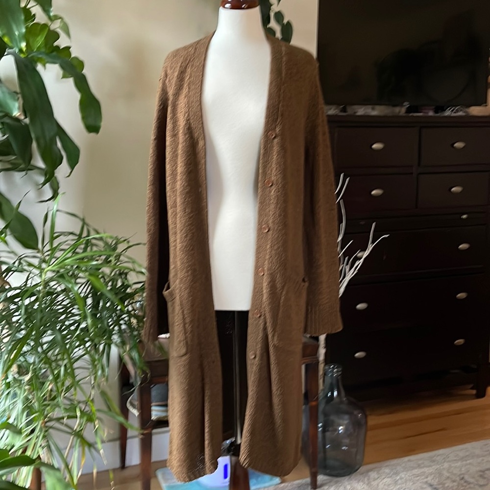 Brown mid calf length sweater